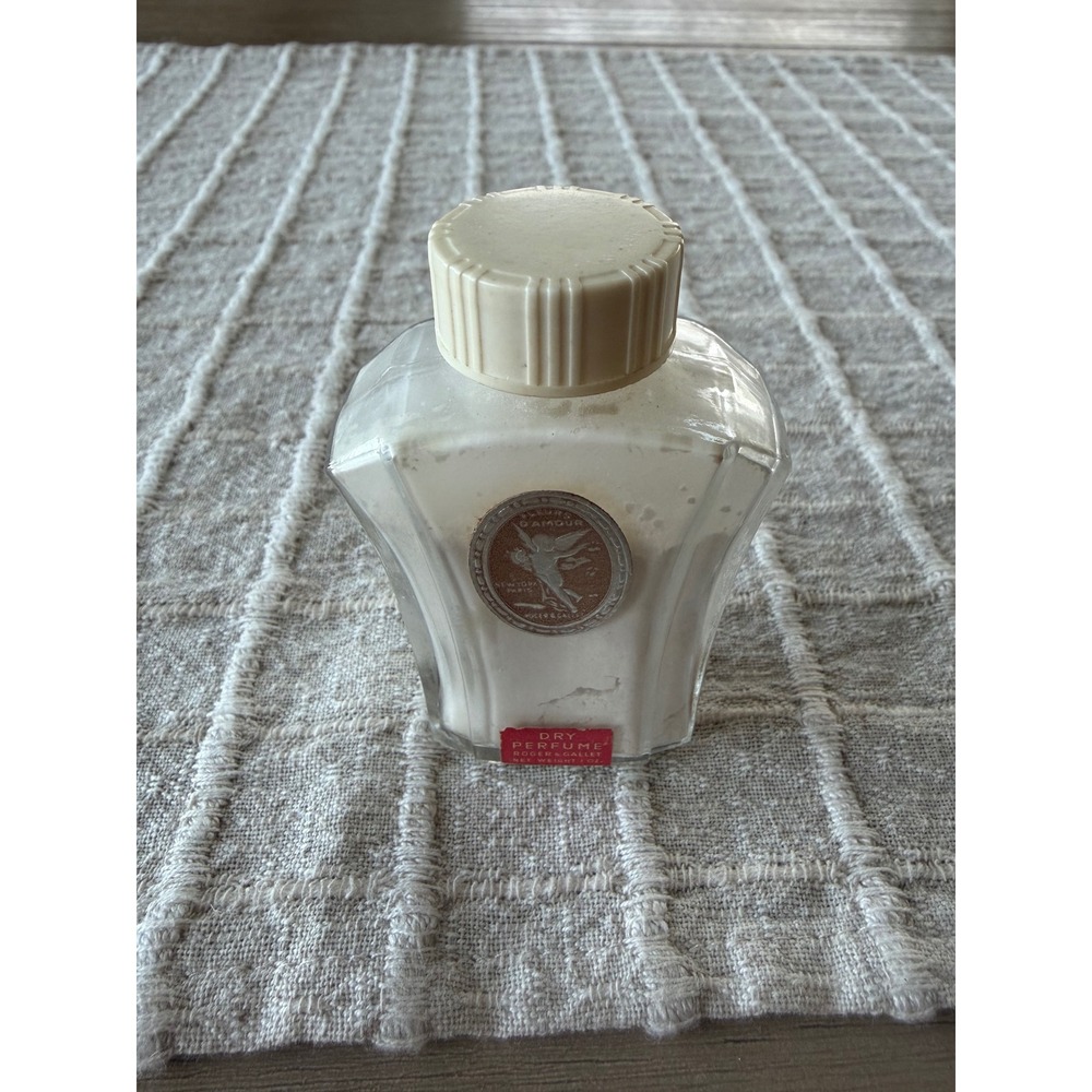 vtg Roger & Gallet of New York dry Perfume bottle Fleurs Damour 1 oz 75%Full